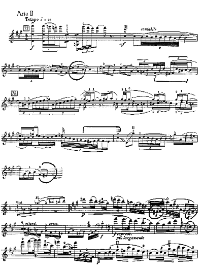 Incipit Aria II, Brahms, Concerto, Adagio, Batt.52, ed.Schott (Vl.e Pf.)